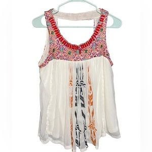 Anthropologie Akemi + Kin Beaded Bohemian Sleeveless Blouse Size Medium